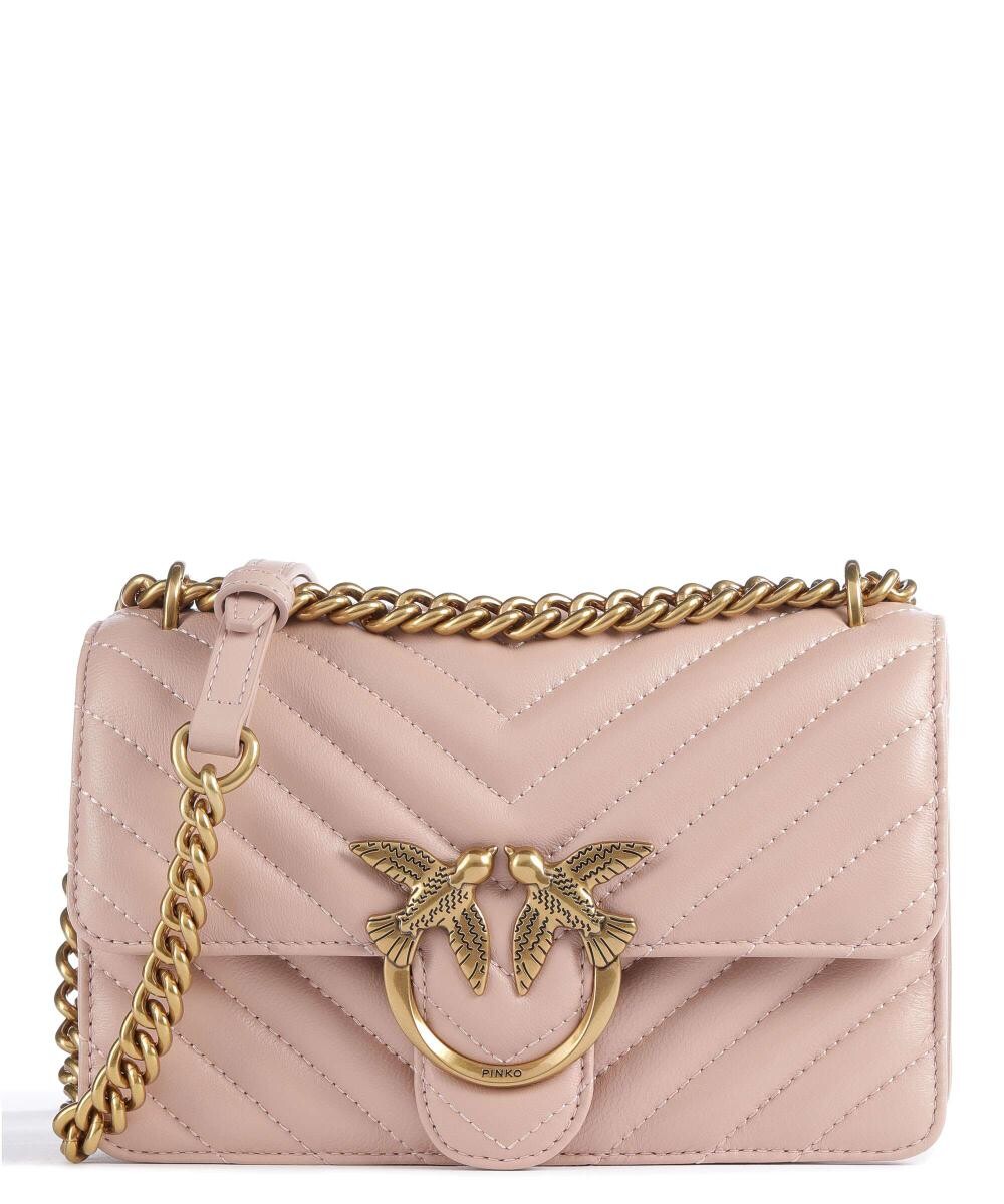 

Сумка через плечо Love One Mini из мелкозернистой кожи Pinko, розовый