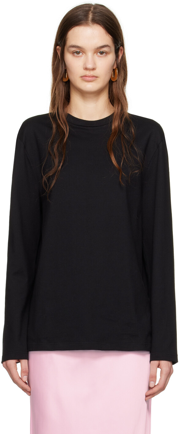 

Черная футболка с длинным рукавом с графическим рисунком Jil Sander