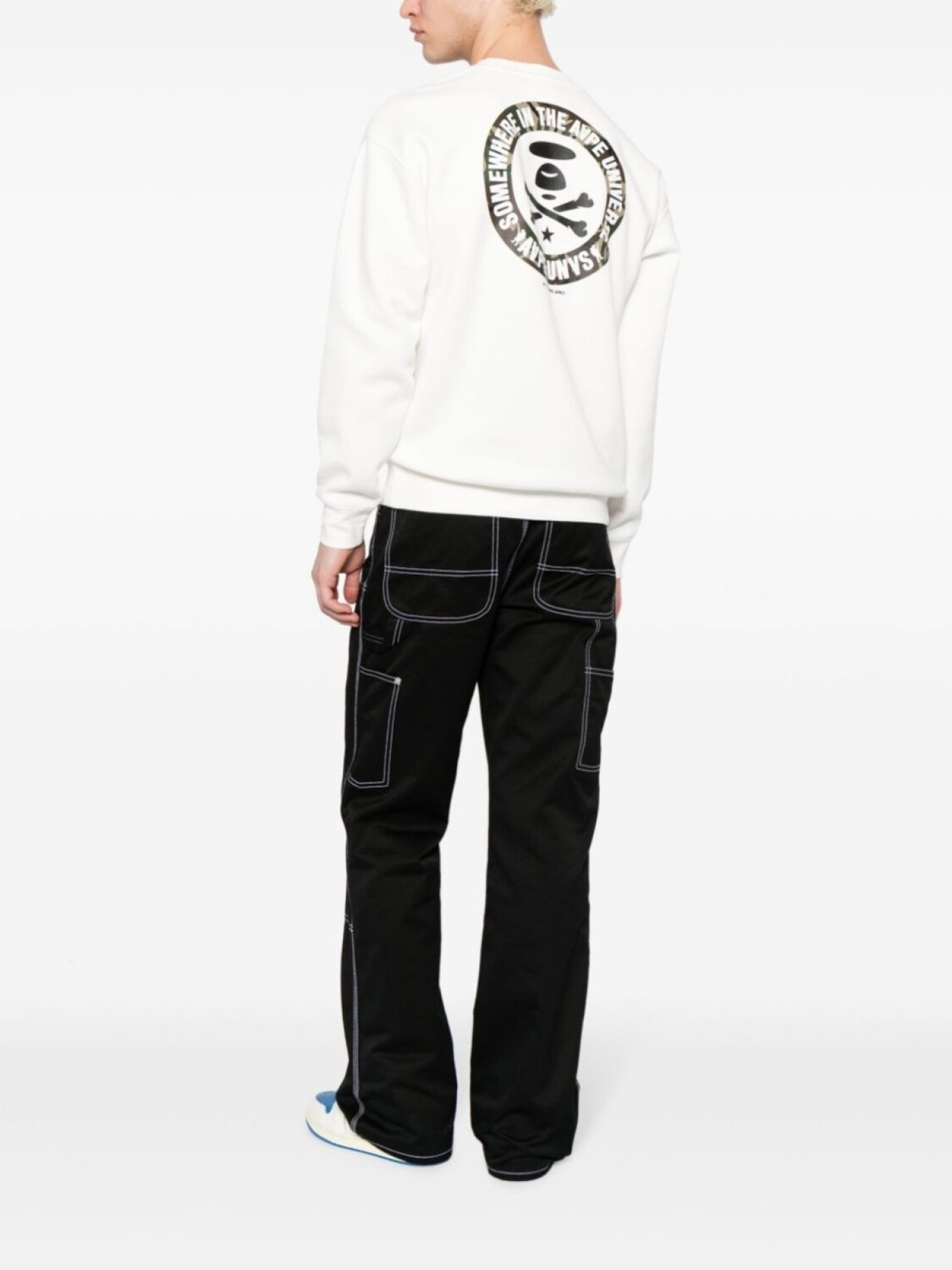 

AAPE BY *A BATHING APE толстовка из джерси с логотипом, белый