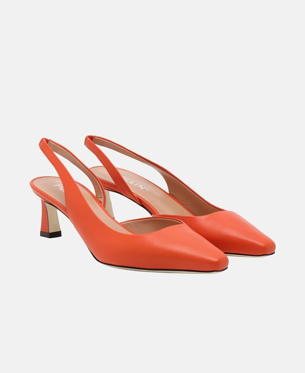Туфли-лодочки с ремешком на пятке , оранжевый Pollini