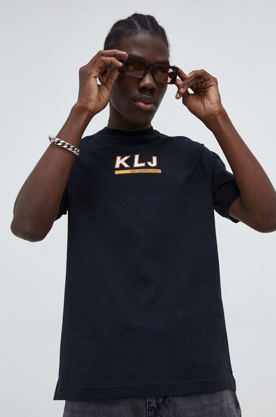 

Хлопковая футболка Karl Lagerfeld Jeans, черный