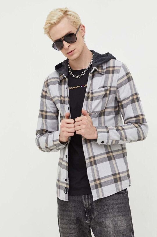 

Компания Холлистер хлопчатобумажную рубашку Hollister Co., серый