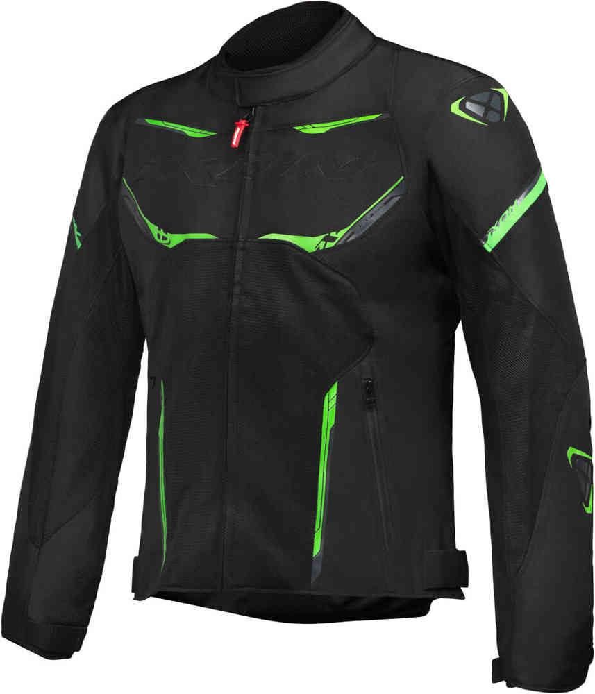 Мотоциклетная текстильная куртка Striker Air Ixon, черный/зеленый