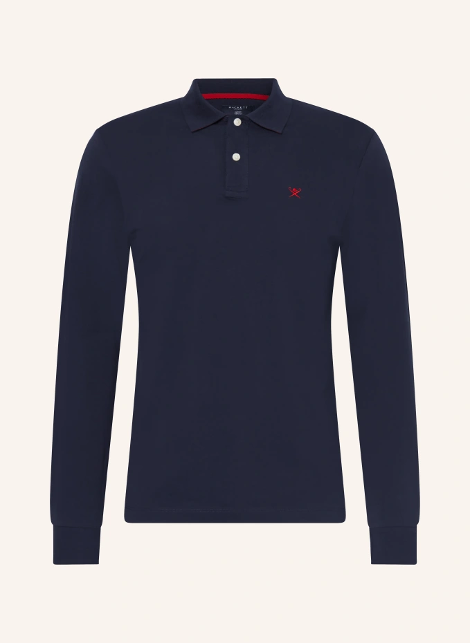 

Рубашка-поло узкого кроя из пике Hackett London, синий