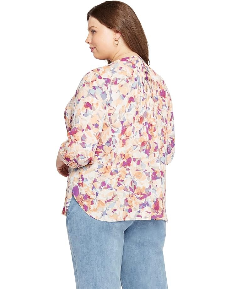 блуза nydj pintuck blouse цвет wild hearts Блуза NYDJ Plus Size Pintuck Blouse, цвет Fallen Leaf