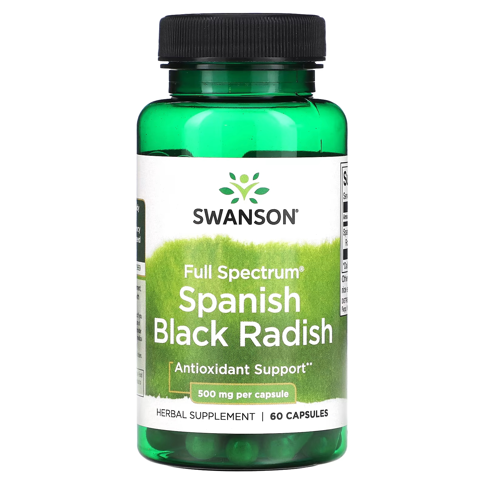Испанская черная редька Swanson Full Spectrum 500 мг, 60 капсул