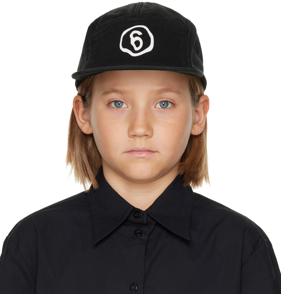 

MM6 Maison Margiela Kids Черная кепка с принтом