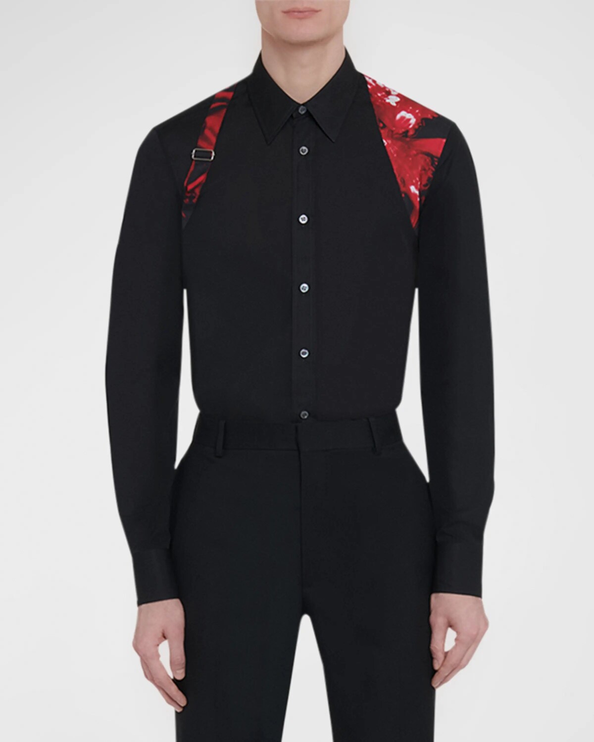 

Мужская спортивная рубашка с контрастной лямкой Alexander McQueen, цвет Black