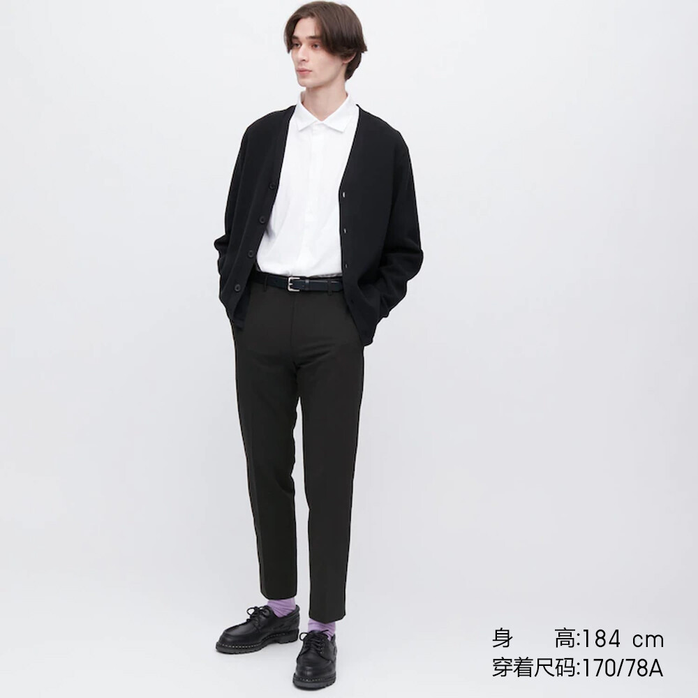 

Брюки Uniqlo легкие длинные эластичные повседневные, черный