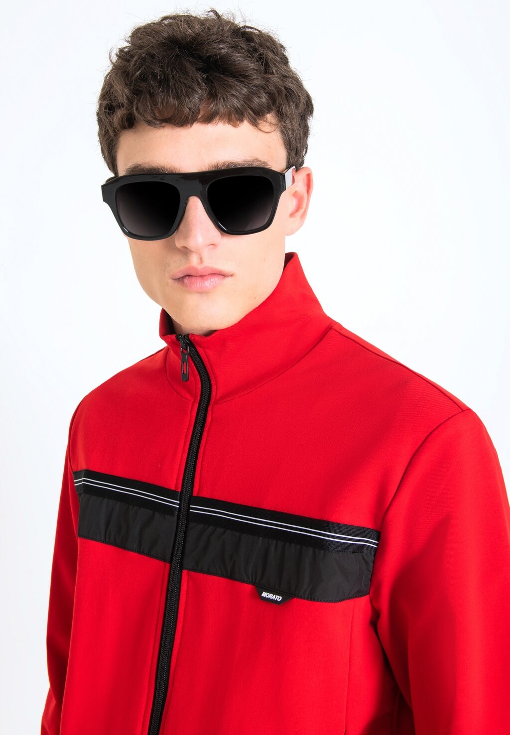 

Толстовка на молнии High-Neck With Hidden Front Pockets Antony Morato, красный