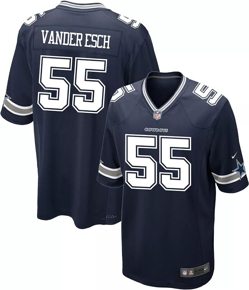 

Мужское джерси Nike Dallas Cowboys Leighton Vander Esch #55 темно-синее игровое