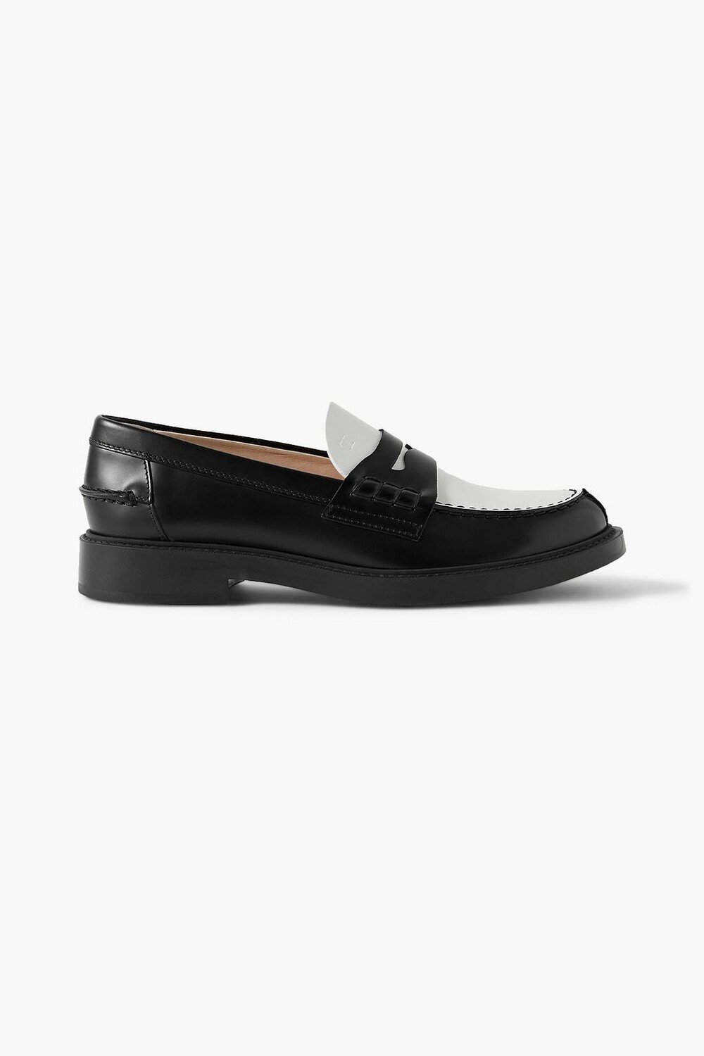 

Двухцветные кожаные лоферы TOD'S, черный
