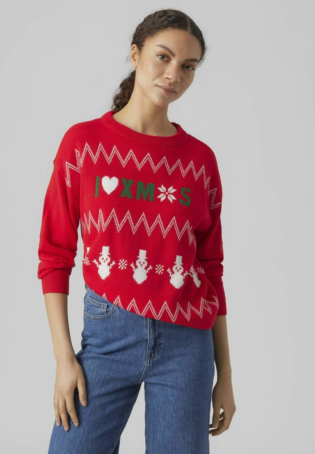 

Свитшот Vero Moda VMMIXEDXMAS O NECK PULL BOX XMAS, цвет chinese red