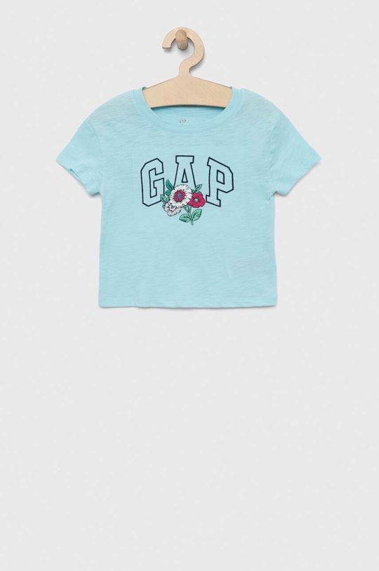 цена Детская хлопковая футболка GAP, синий