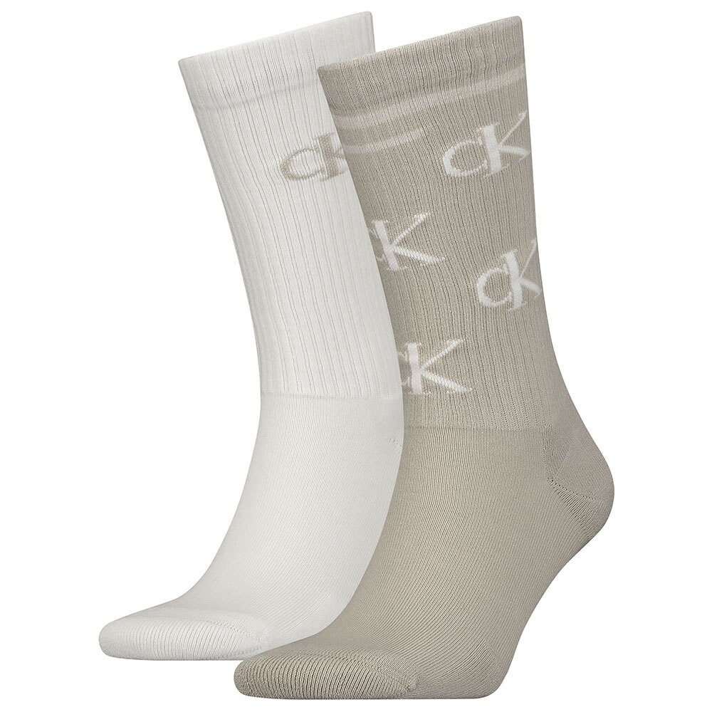 

Носки Calvin Klein Scattered Logo Crew 2 шт, бежевый