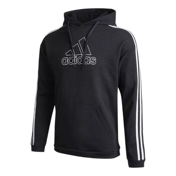 Толстовка Men's adidas Solid Color Logo Printing Drawstring Hooded Long Sleeves Black, черный