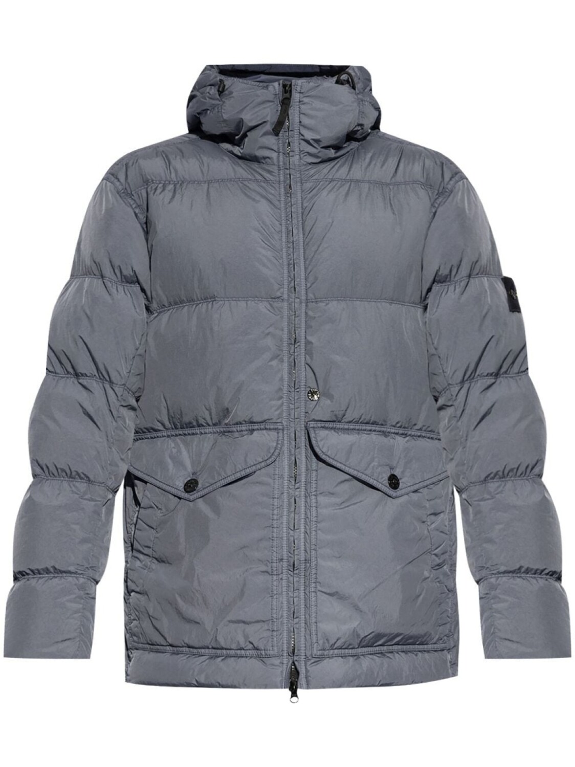

Stone Island пуховик с нашивкой Compass, серый