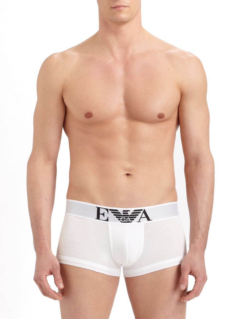 

Эластичные хлопковые плавки Emporio Armani, белый