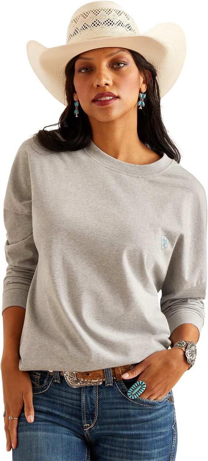 

Футболка Ariat Fun Farm Oversized T-Shirt, цвет Heather Grey