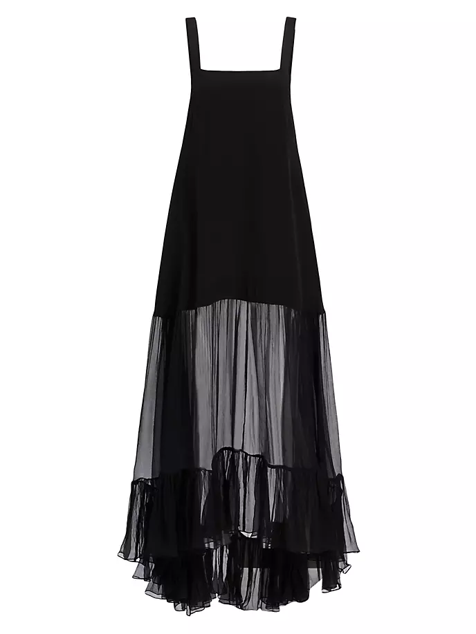цена Платье макси из шелкового шифона Bellevue Azeeza, черный
