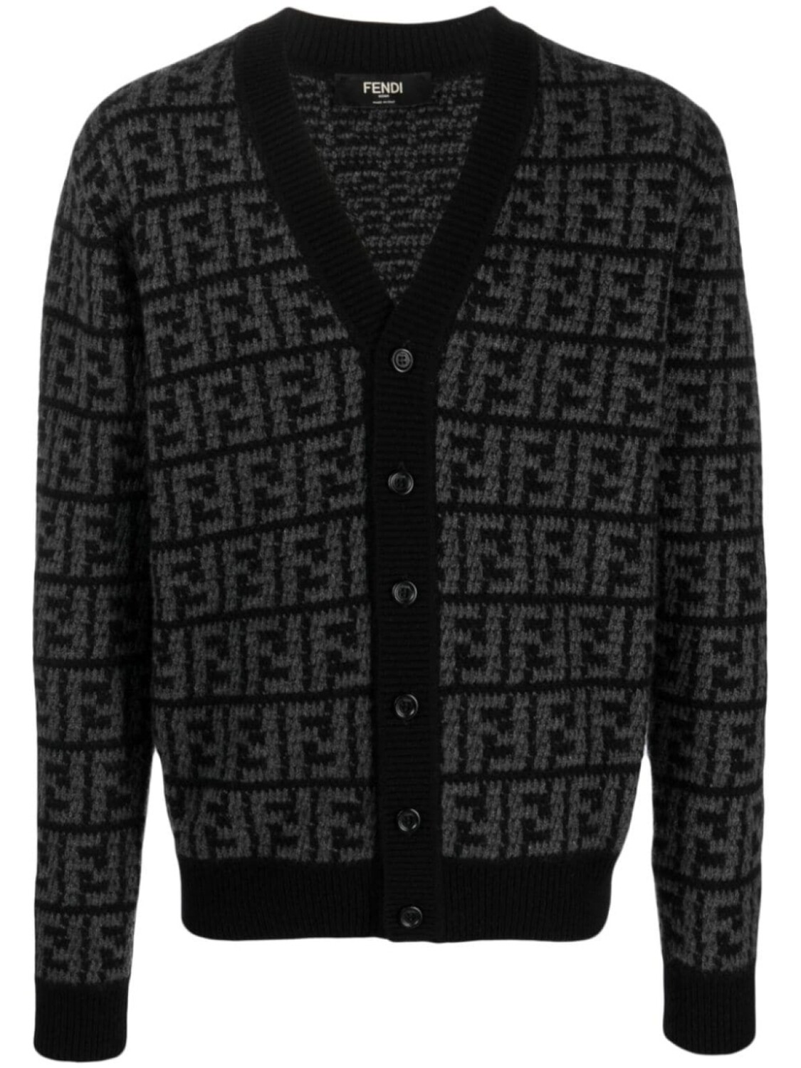 

FENDI кашемировый кардиган с узором FF, черный
