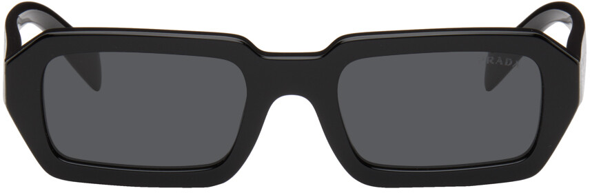 

Черные прямоугольные солнцезащитные очки Prada Eyewear, цвет Black