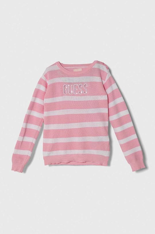 Guess Детский хлопковый свитер, розовый