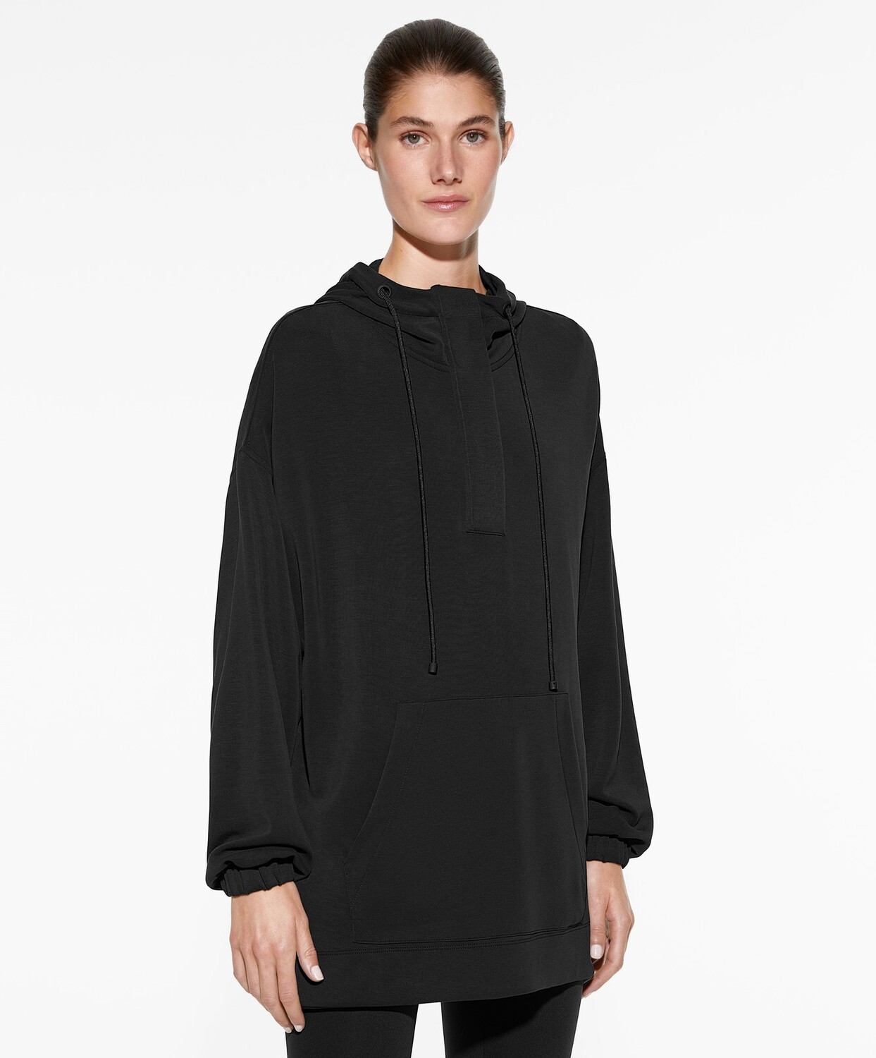 

Толстовка Oysho Oversize With Soft-touch Modal And Zip, черный