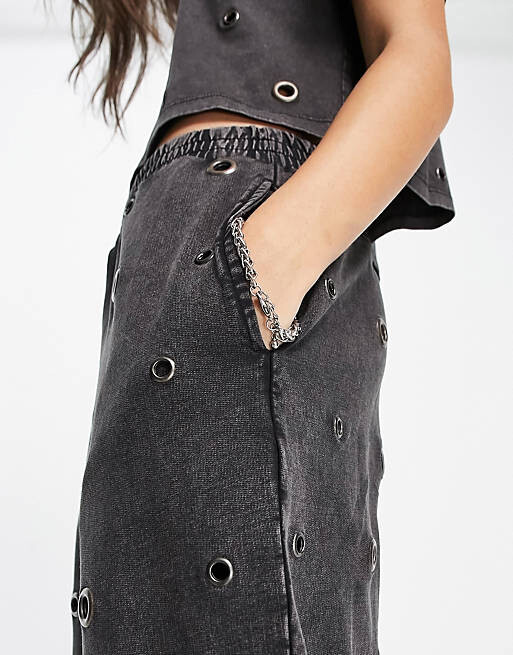 

Черные джоггеры с люверсами ASOS DESIGN