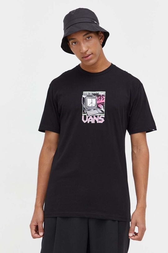 

Хлопковая футболка Vans, черный