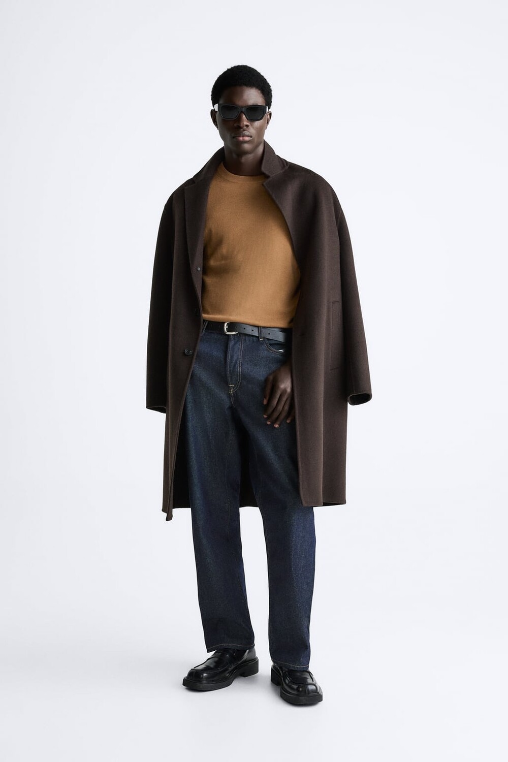 

Базовый фактурный свитер ZARA, кэмел