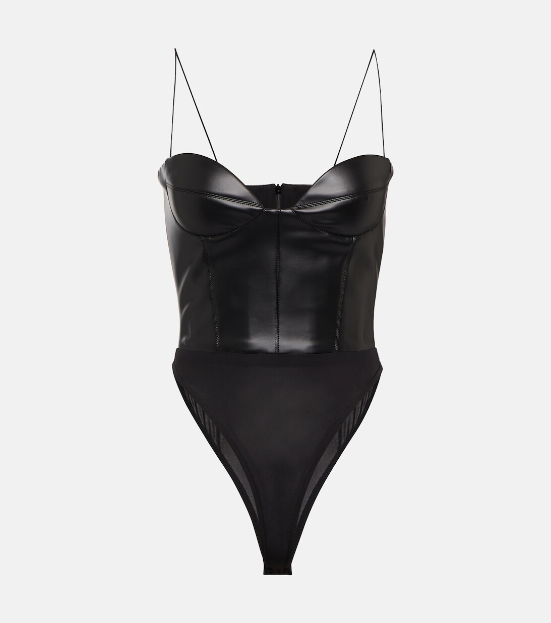 

Боди Halston из искусственной кожи ALEX PERRY, черный