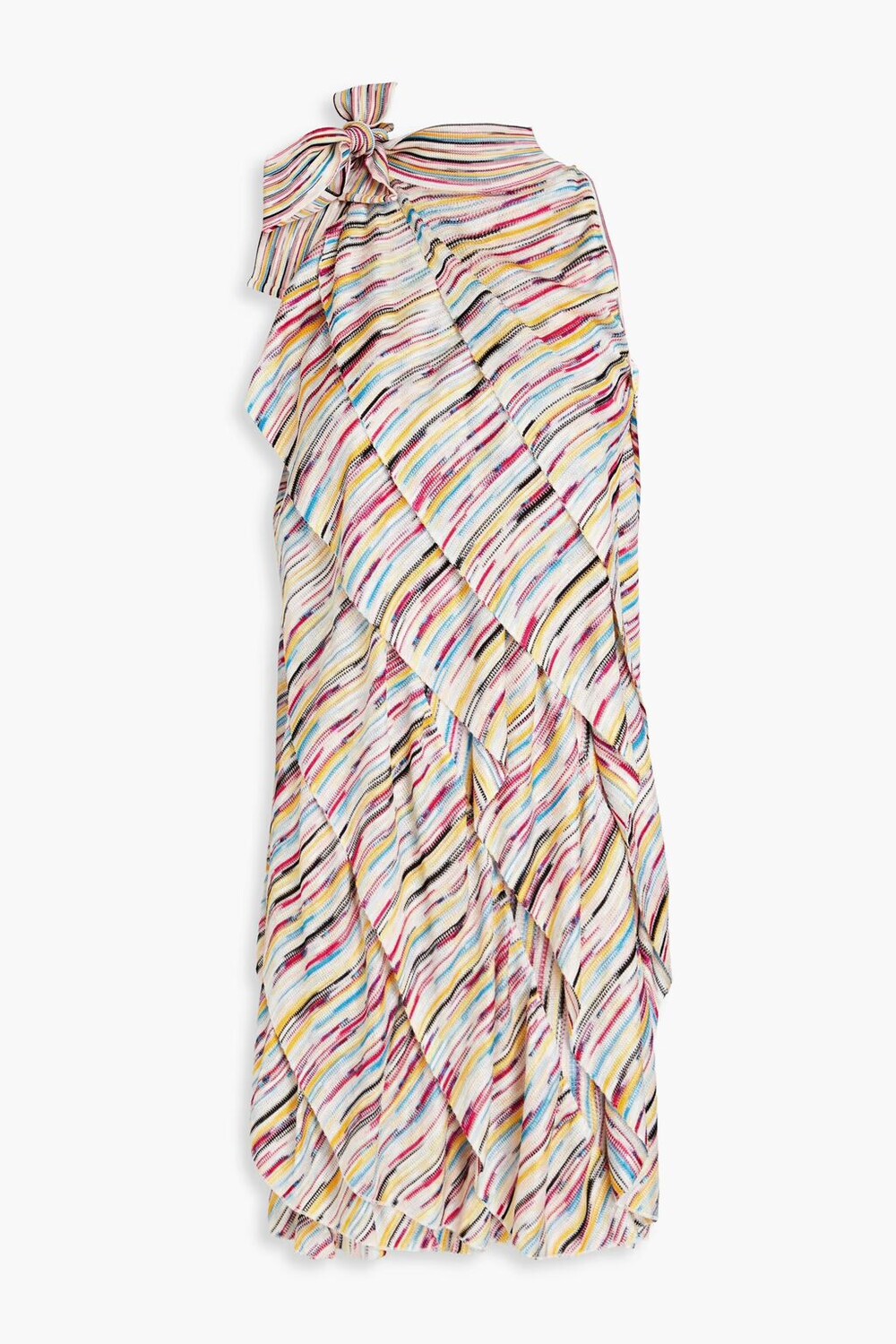 

Платье мини связанное крючком с рюшами космического цвета Missoni, желтый