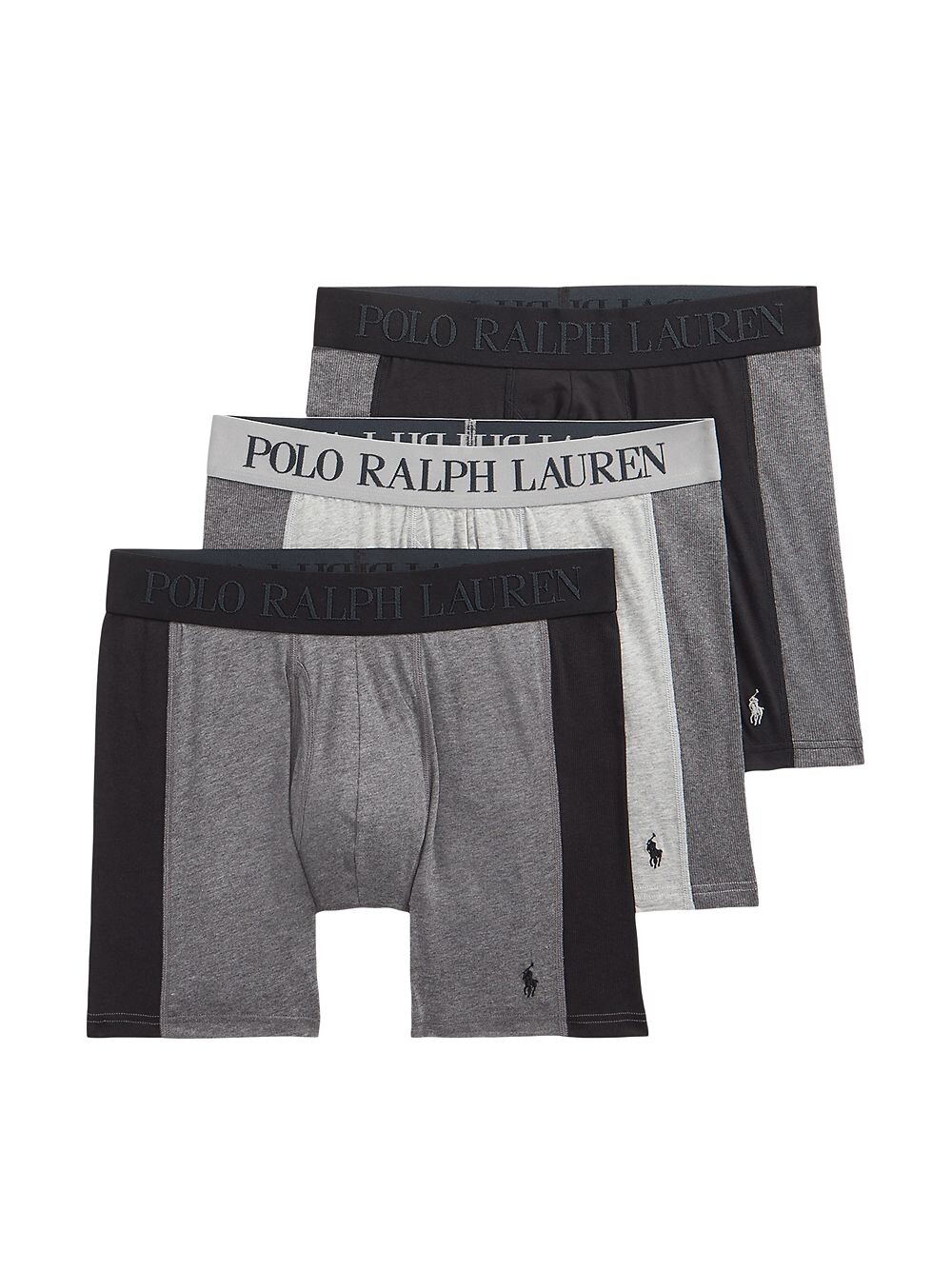 

Набор из 3 трусов-боксеров в рубчик Polo Ralph Lauren, угольный