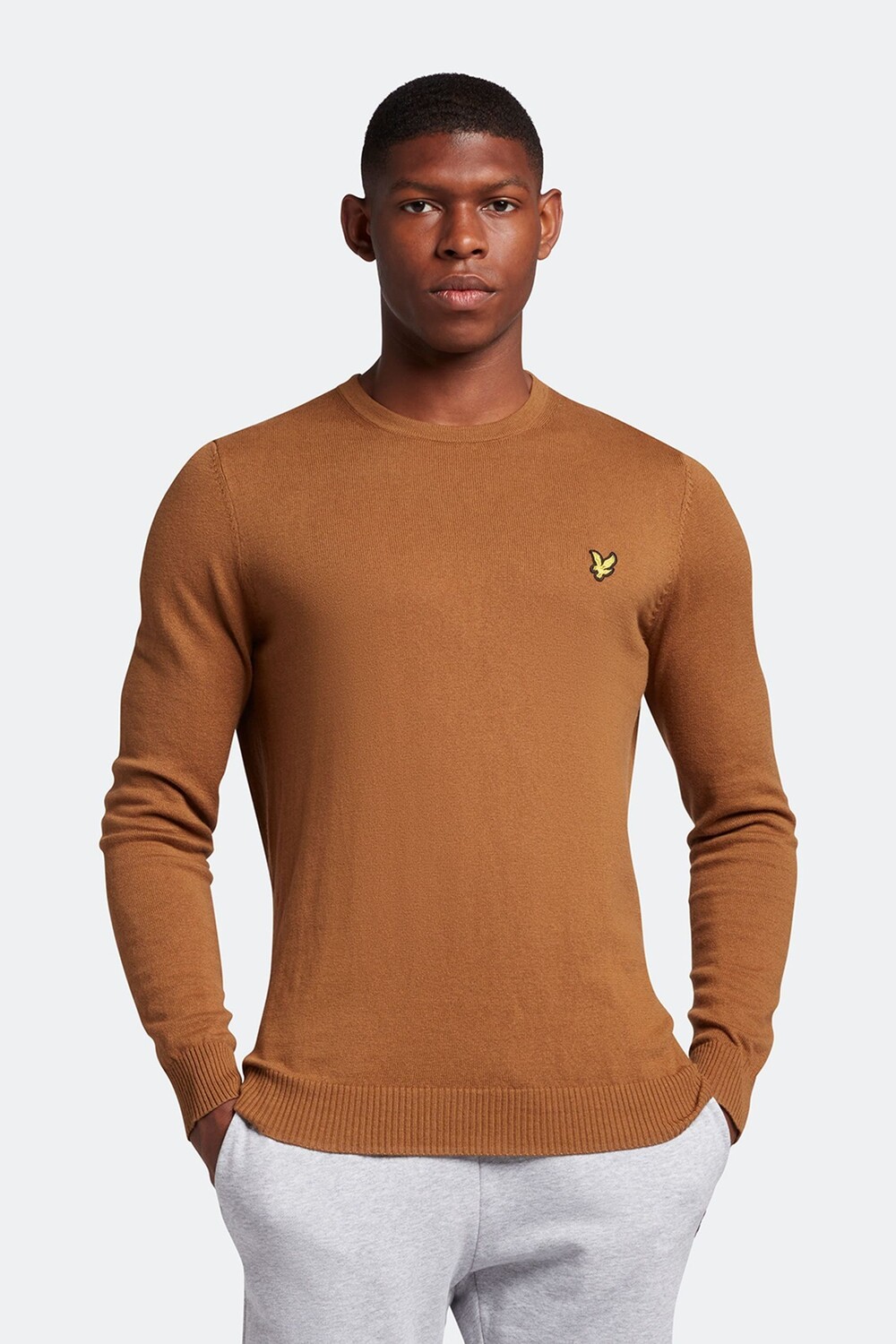 

Свитер из хлопкового мериноса с круглым вырезом Lyle & Scott, желтый