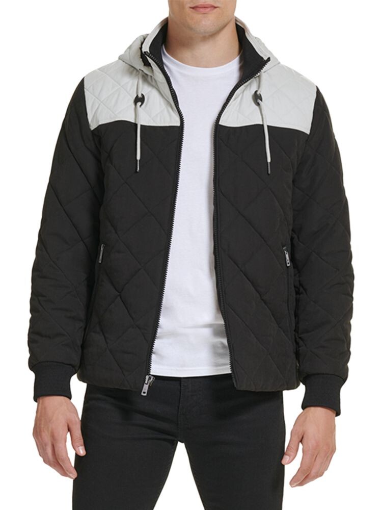 

Стеганая куртка-пуховик с капюшоном Kenneth Cole, черный