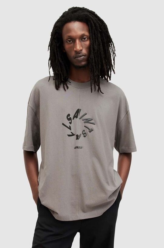 

Футболка Halo из хлопка AllSaints, серый