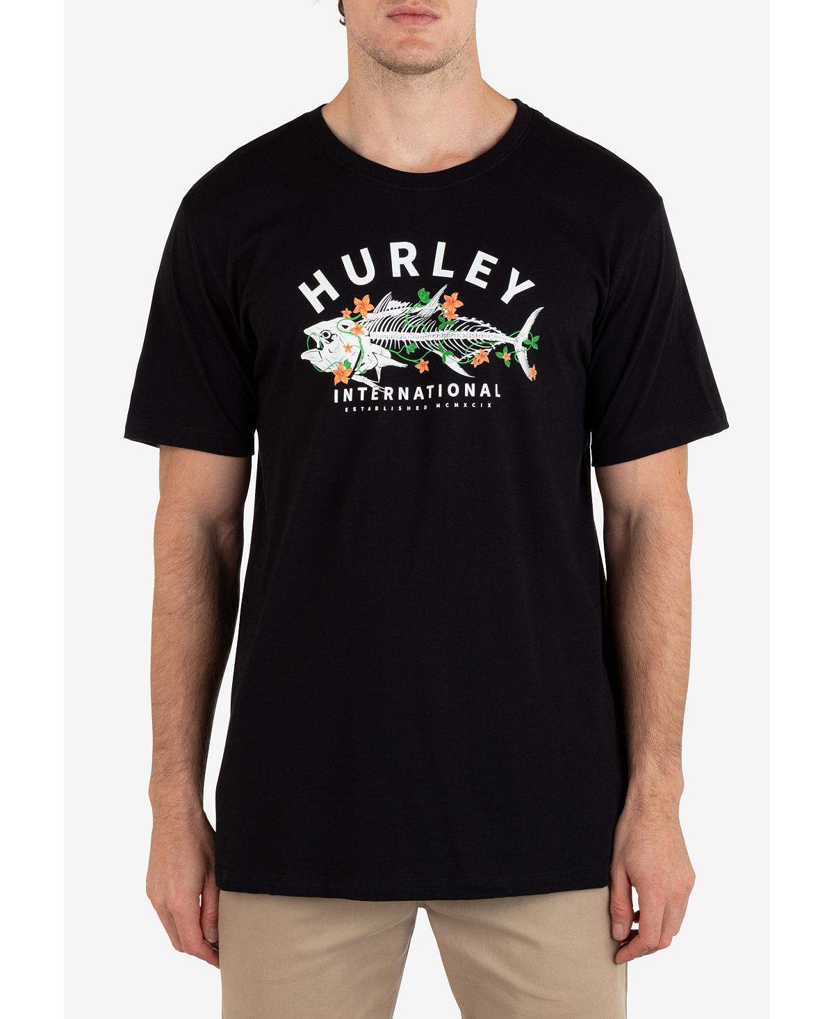 Мужская повседневная футболка с коротким рукавом Fish Food Hurley мужская повседневная футболка с короткими рукавами и четырьмя углами hurley