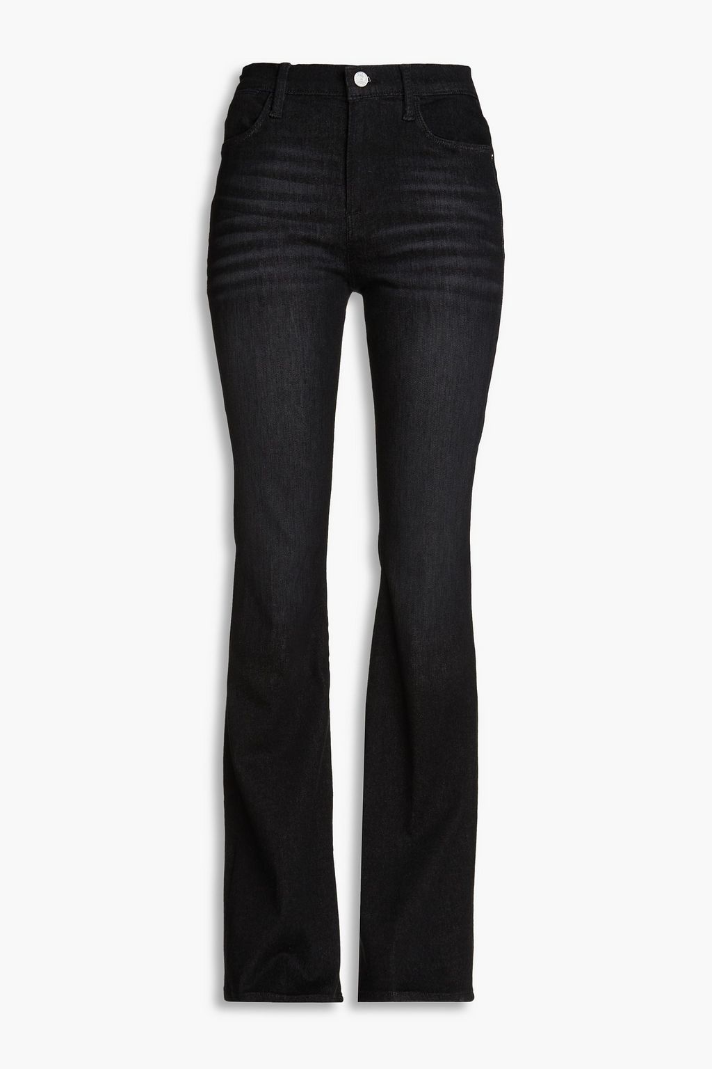 Расклешенные джинсы Le High с высокой посадкой FRAME, черный
