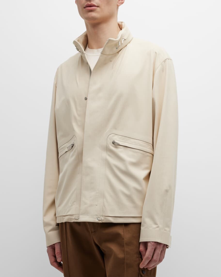 

Мужская куртка Stowaway Hood из нубука Blouson ZEGNA, Серый