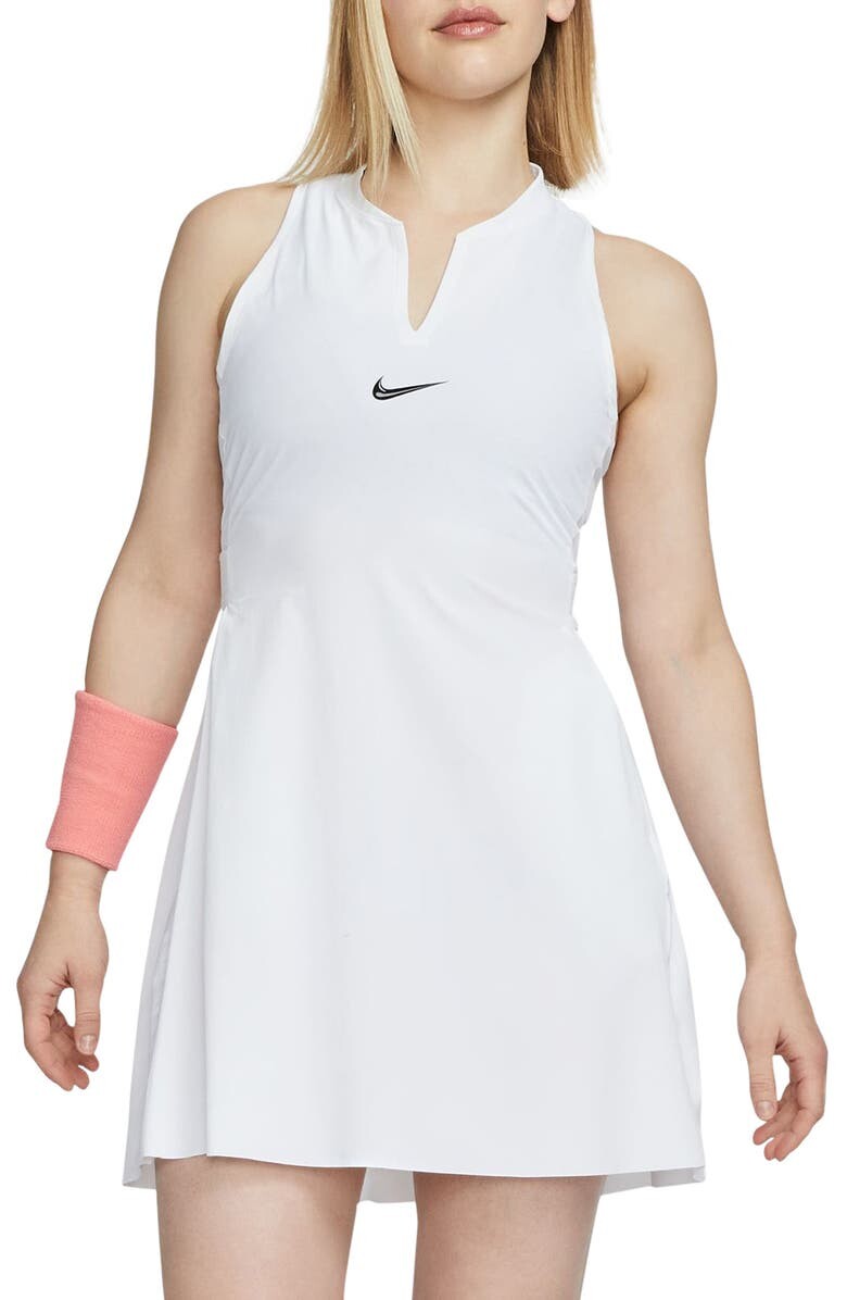 

Платье Club Dri-FIT со спиной-борцовкой NIKE, белый/черный