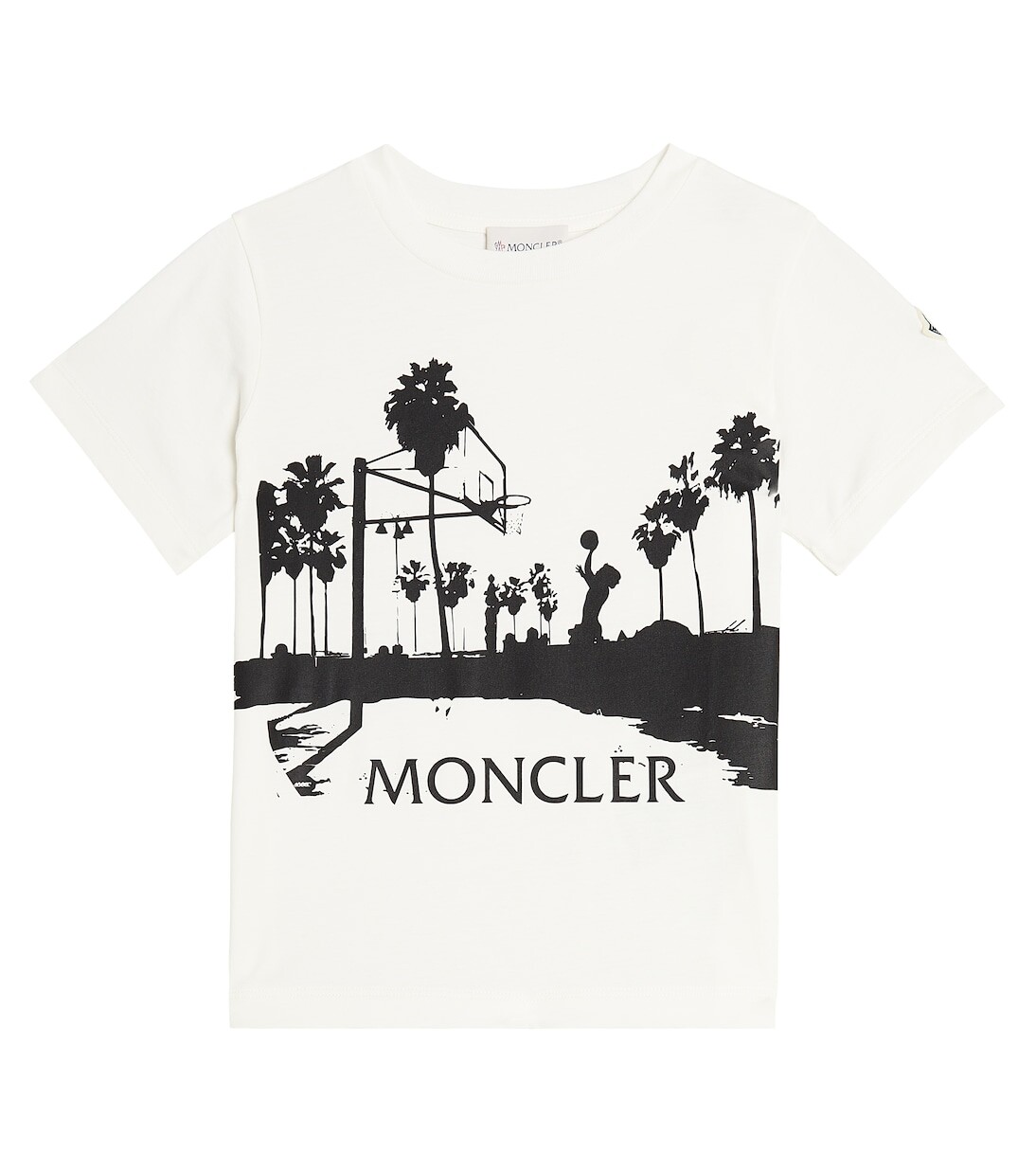 

Хлопковая футболка Moncler Enfant, белый