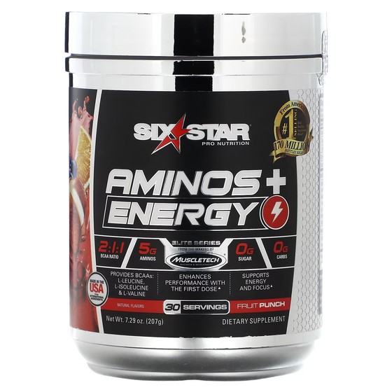 Пищевая добавка SIXSTAR Elite Series Aminos + Energy, фруктовый пунш