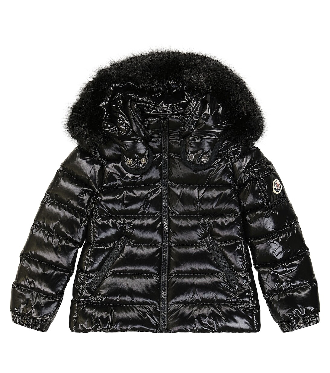 

Пуховик Badyf с отделкой из искусственного меха Moncler Enfant, черный