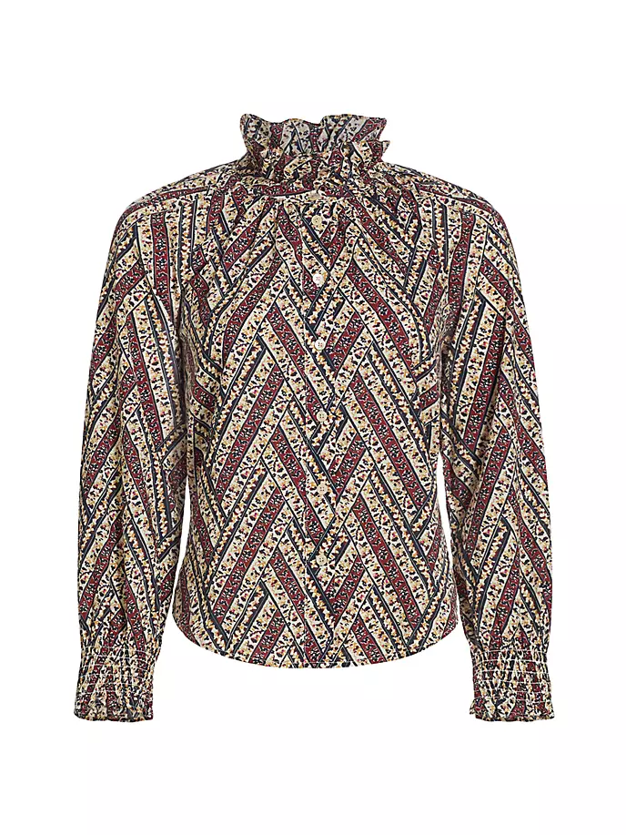 цена Рубашка Calisto с геометрическим цветочным принтом Veronica Beard, мультиколор