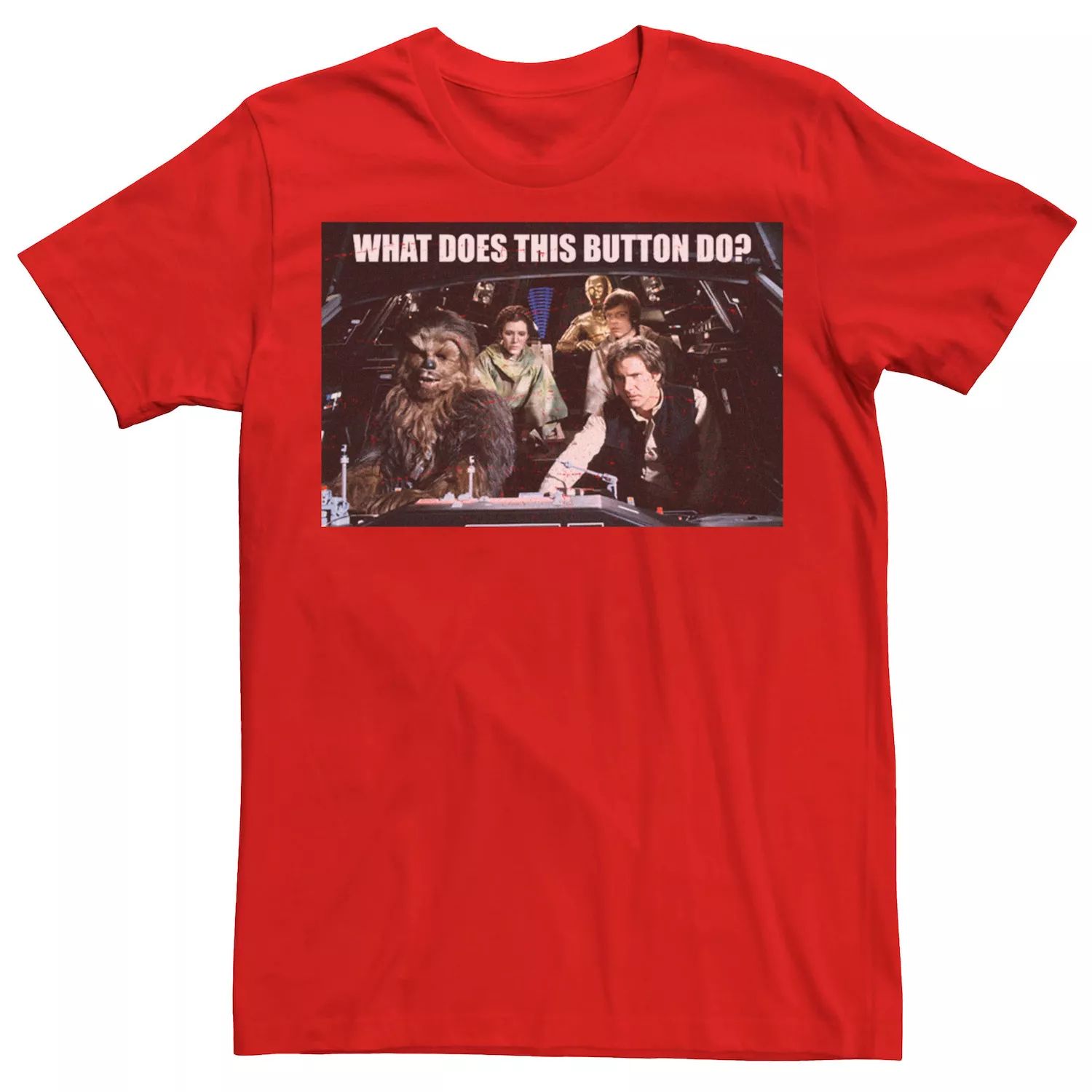Мужская футболка «Звездные войны: что делает эту пуговицу», Красная Star Wars, красный
