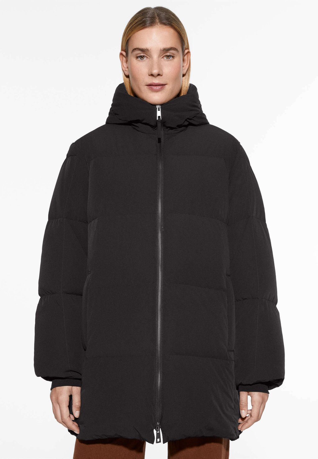 Куртка для сноуборда WATER-REPELLENT-PADDED LONG OYSHO, цвет black парка oysho long oversize water repellent черный