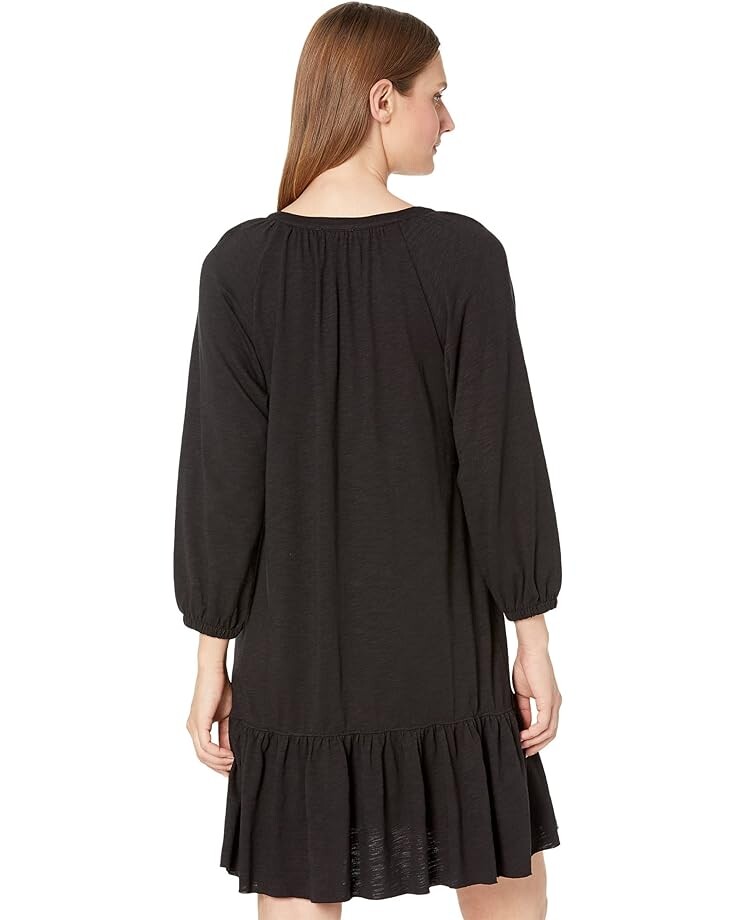 

Платье Lilla P Flame Modal 3/4 Sleeve Shirred Raglan Dress, черный