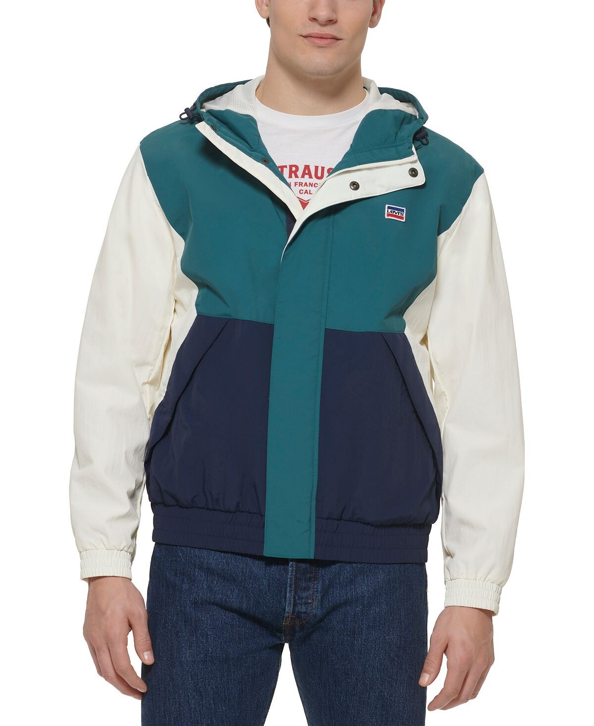 

Мужская водостойкая куртка с капюшоном с цветными блоками Levi's