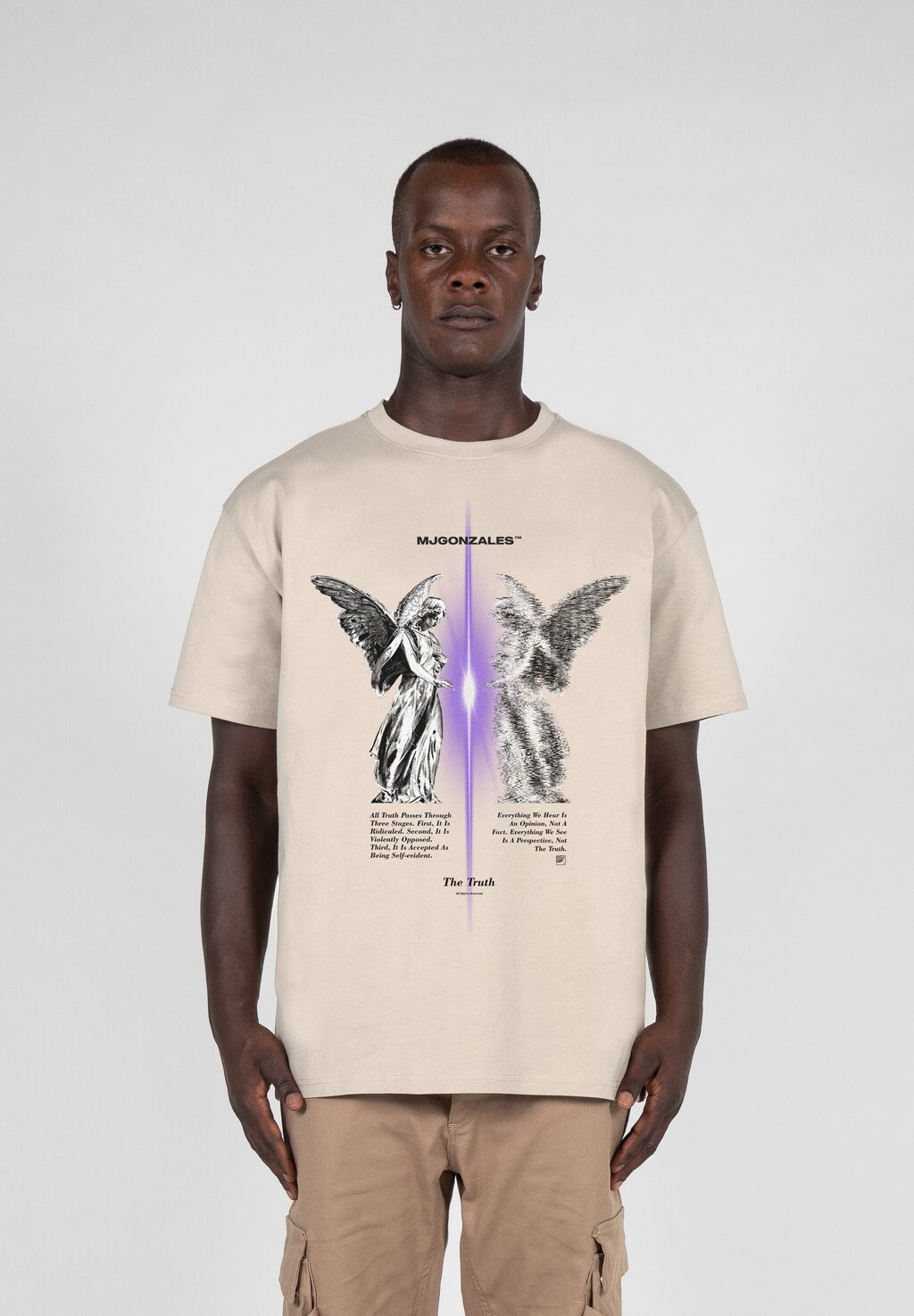 

Футболка с принтом MANNER THE TRUTH HEAVY OVERSIZED TEE MJ Gonzales, цвет sand